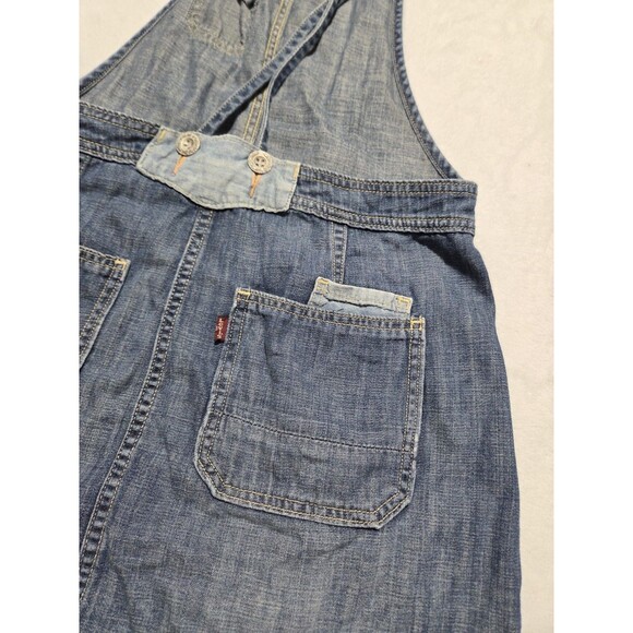 Levi's Women's Mini Overall Denim Dress Size Small/Petite Blue Straps Pockets - Picture 3 of 8